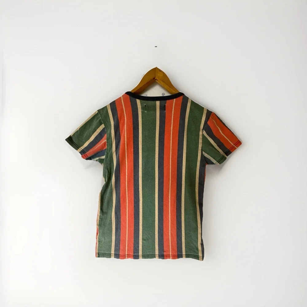 Civil Regime Stripe T-Shirt Bird Crane Roses LA Floral Los Angelas Cotton‎ Small